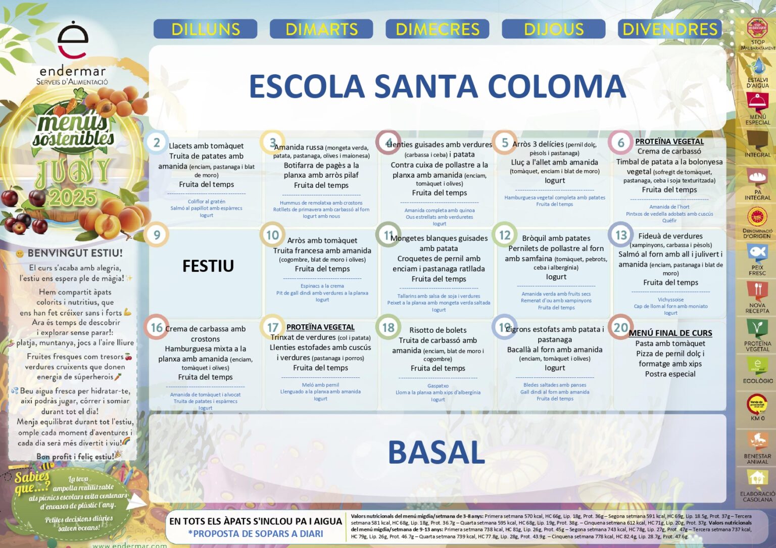 menu juny
